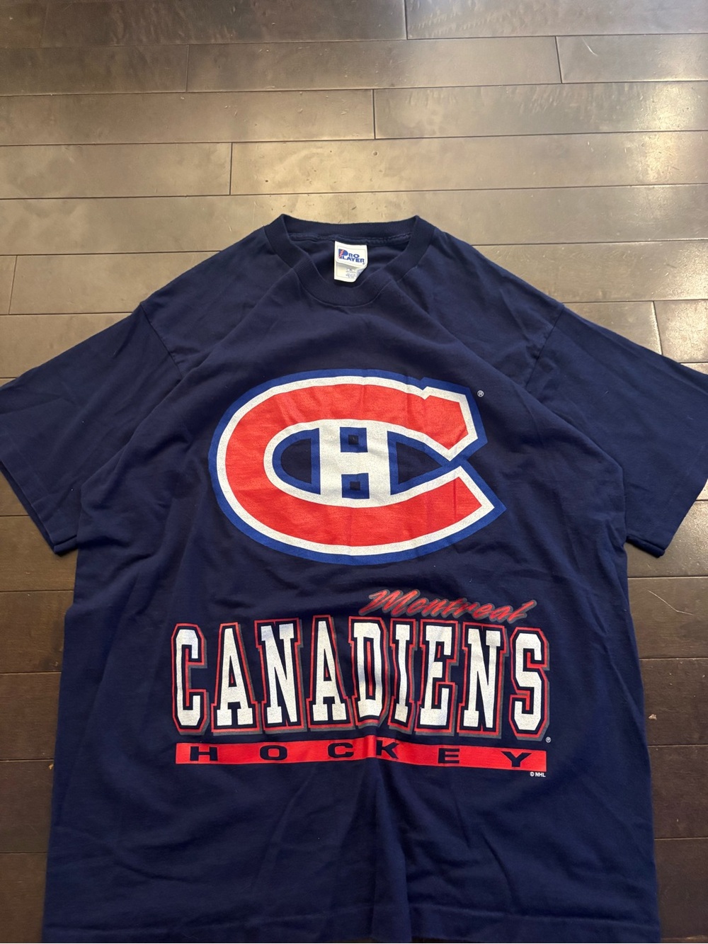 Vintage pro Player Montreal Canadiens Navy Crewneck Sweatshirt with Red & White